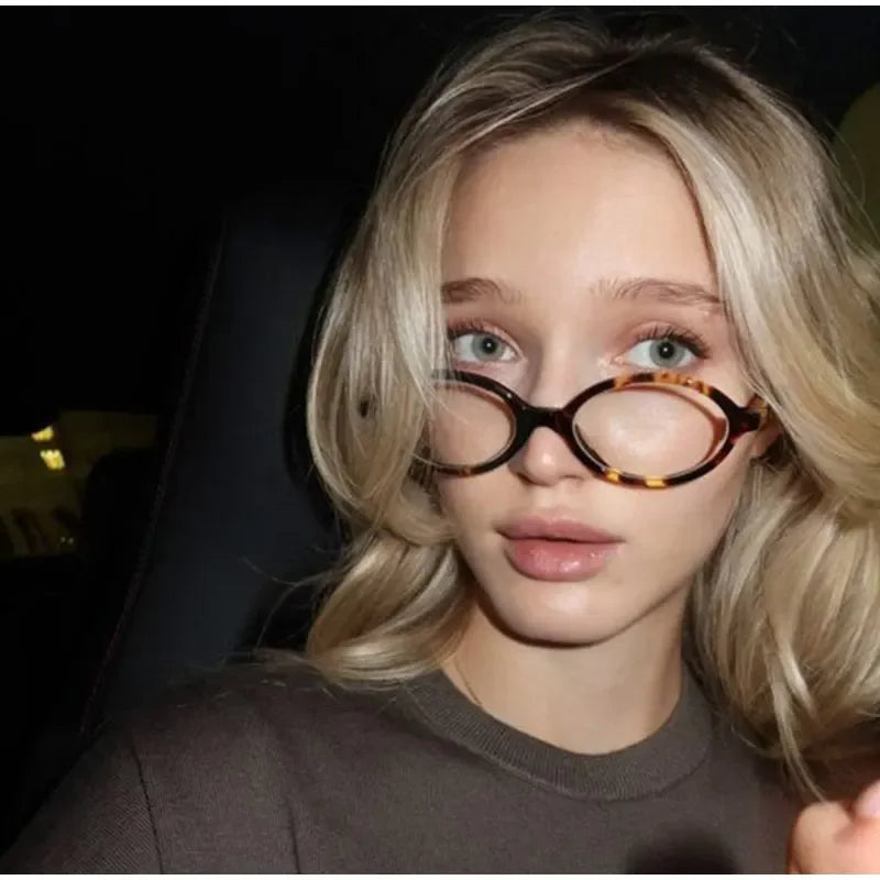 Oval Leopard Glasses Anti-blue Eye