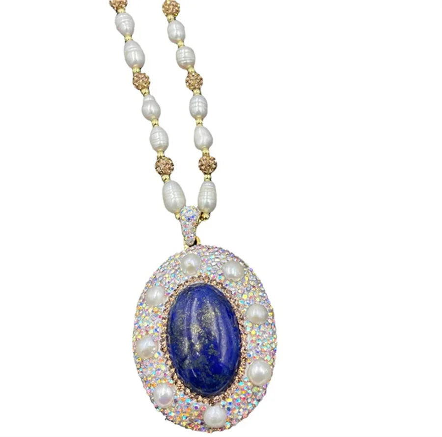 Natural Lapis lazuli Gemstone Pearl Jewelry