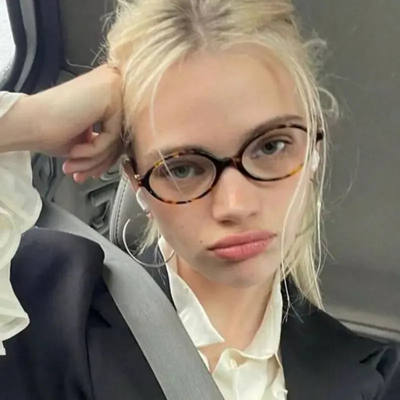 Oval Leopard Glasses Anti-blue Eye