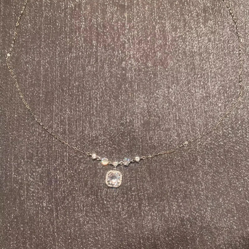 S925 Sterling Silver Zircon Pendants Necklaces