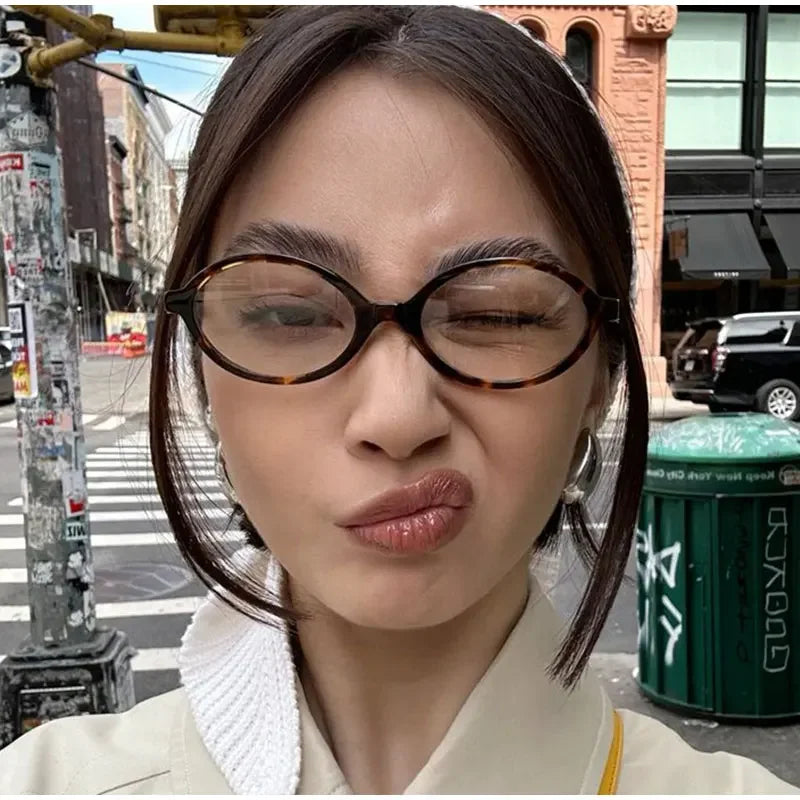 Oval Leopard Glasses Anti-blue Eye