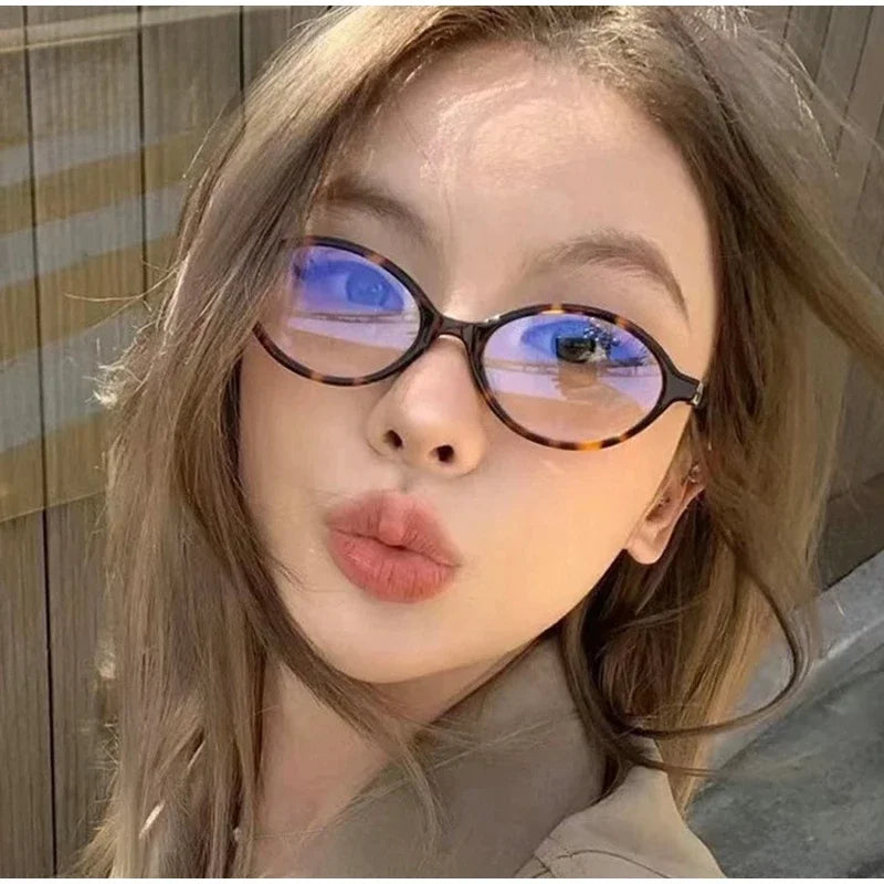 Oval Leopard Glasses Anti-blue Eye