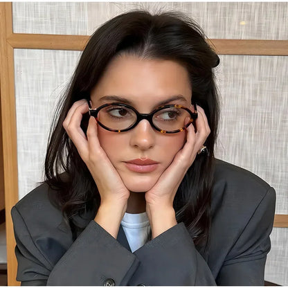 Oval Leopard Glasses Anti-blue Eye