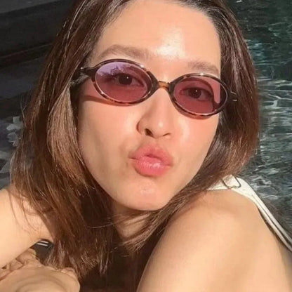 Small Oval Leopard Sunglasses