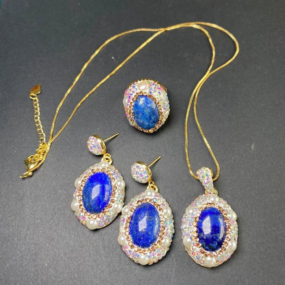 Natural Lapis lazuli Gemstone Pearl Jewelry